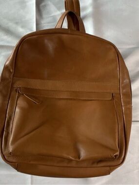 NWOT MP Portugal Leather Brown Leather Laptop Backpack Pockets Luggage Strap